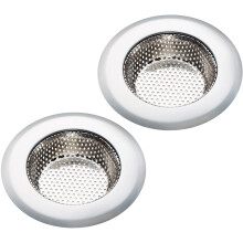 Dishwasher Safe Kitchen Sink Basket Strainer, Wide Rim For A Secure Fit In Your Sink (2PCS)