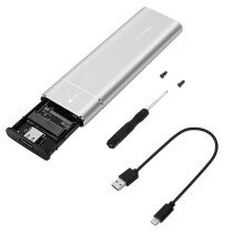 Aluminum M.2 Case M.2 NVMe Enclosure Adapter 10Gbps-Silver 10GB