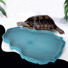 Reptilmat- og vannmater, lysende reptilmatskål for XL mørkebrun terrarium, attraktivt utseende harpiks, sklisikker klatremater for kjæledyr