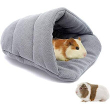 Cama em forma de caverna, acolchoada em algodão, para pequenos animais. Design portátil e fácil de limpar, ideal para aquecer coelhos e gatos no