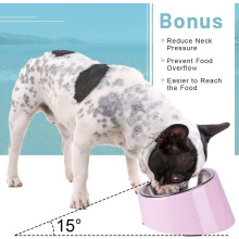Bpa Free Non-Skid Rubber Base Feeding Solution, Odor Resistant Melamine Support For Small Dogs Cats Under 6.6Lbs (Approximately Holds 1/2 Cup)