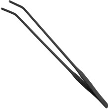 Multifunktionale, extra lange Pinzette für die Pflege von Wasser- und Reptilientieren mit rutschfester Klemme, 38 cm (15 Zoll), Schwarz