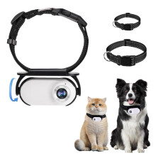 1080P Cat Camera Collar, 120 Wide Angle Body Camera for Cats, Mini Sport Camera, Pet Camera with 8GB Card (White)