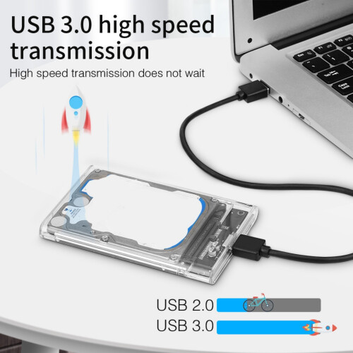 2.5inch External Hard Drives Enclosure-Transparent USB3.1 1