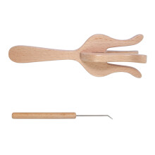Environmental Friendly Oaken Double Ended Knitting Fork For