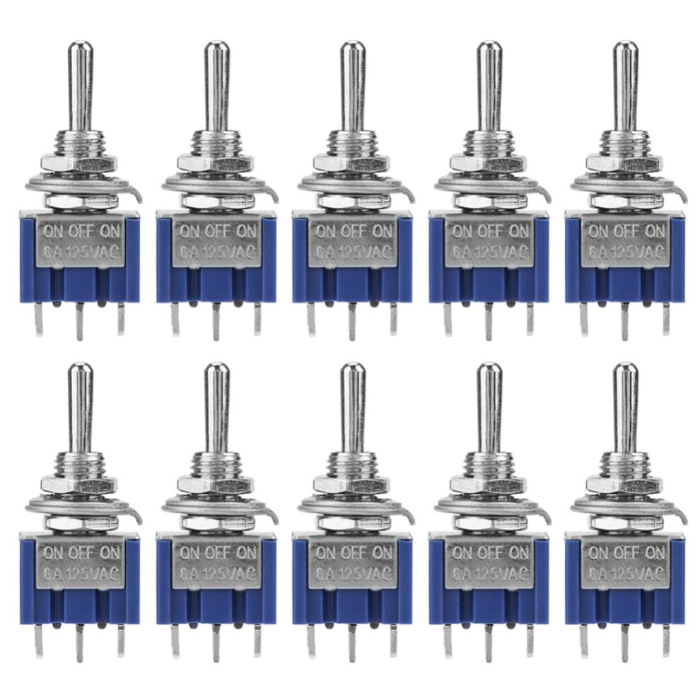 10Pcs Spdt 3Position Toggle Switch Onoffon Mini Switch 6A 125V Voltage Capacity 9365049976893