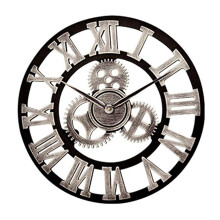 Garden Clocks Outdoor Silent Needleless Round Needle Outdoor Clocks for Garden Wall Mounted Precise Roman Numerals
