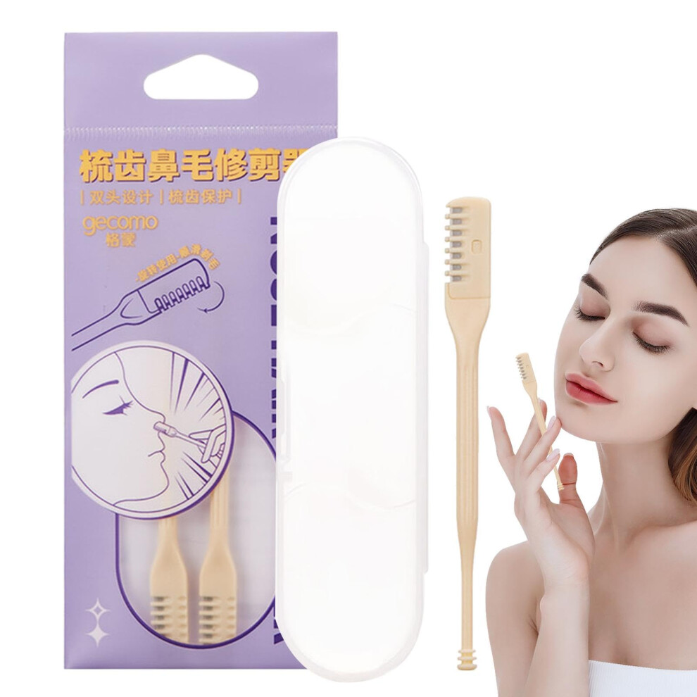 Manual Nose Hair Trimmer for Men, 2 in 1 Ear and Nose Hair Clippers with Storage Box, Safe Painless Grooming