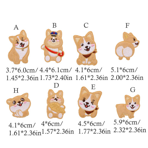 Patchs brodés en fer pour chien, 10 pièces,-Fesses de chiot 2