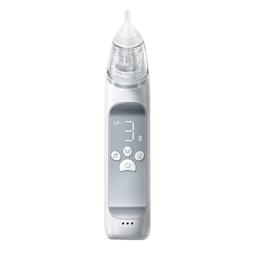 Professional Baby Nose Cleaner Electric Auto Snot Remover with LED Light Music Rechargeable 3 Soft Silicone Heads for Toddlers