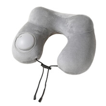 Inflatable Travel Pillow Soft Head Neck Support Lightweight Travel Cushion Grey Pillow Shape For Travel