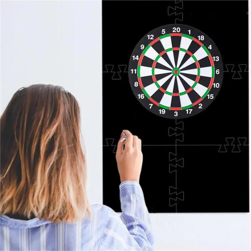 Dartboard Wall Protector Black Square, Lightweight Surround Rings, 6 Pieces 2