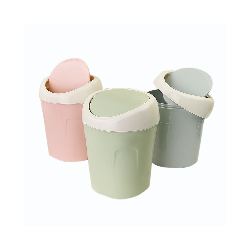 Multipurpose Desk Trash Can, Compact Size Mini Wastebasket With Swing Lid, For Environmentally Friendly Pp Material Desktop Storage, Easy To Use (Gree 9148971924084