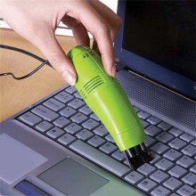 USB Keyboard Vacuum Cleaner with Low Noise, Easy USB Connection, Ergonomic Grip, Green