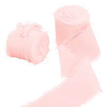 Fita de chiffon elegante para decoração de casamentos, fita de seda chiffon macia e sedosa com bordas desfiadas, material artesanal para embrulho