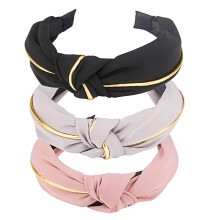 Faixa de cabelo feminina com nó na moda, acessório de cabelo fofo com design de orelhas de coelho para penteados rápidos, tecido macio, ajuste