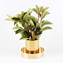 Elegante portapenne rotondo dorato in acciaio inossidabile, organizer da scrivania multiuso per ufficio e casa, design semplice e lussuoso,