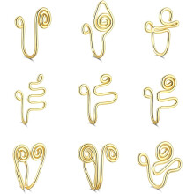 Nasenpiercing-Set (ohne Piercing), unechter goldener Nasenring, verstellbarer Nasenclip für Damen und Herren, handgefertigter Nasenschmuck ohne