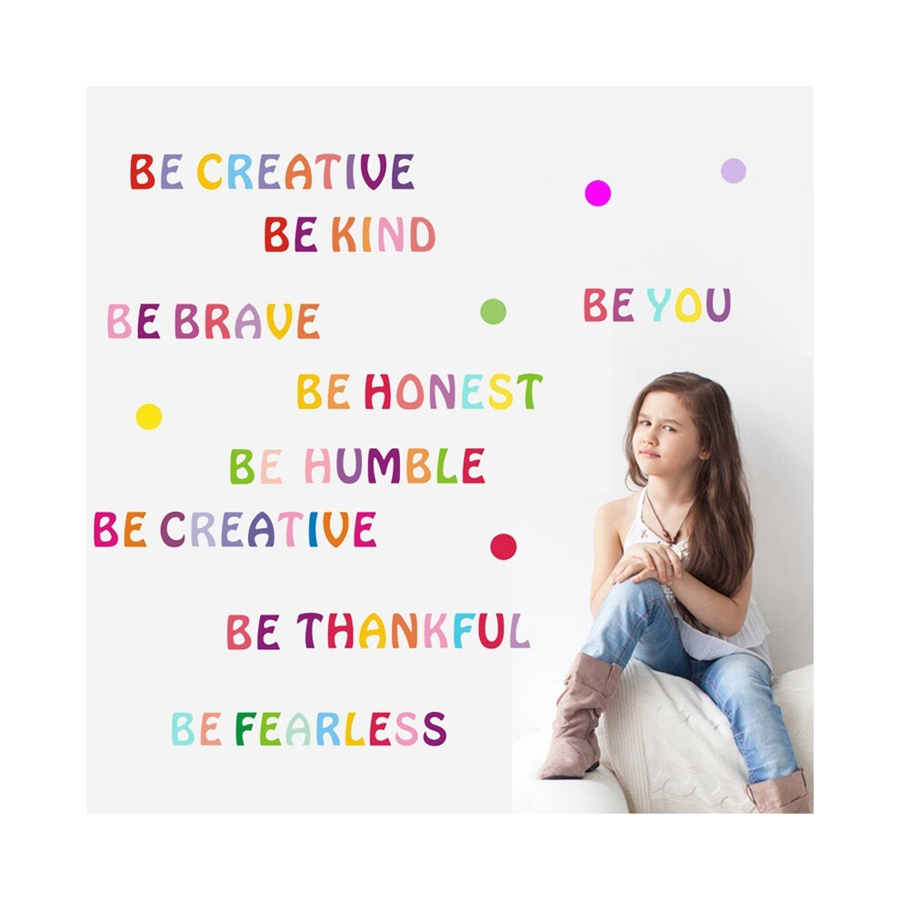 Inspirational Quote Wall Decals, Colorful Nursery Decor With Motivational Positive Saying For Kids Bedroom Decorations, Easy To Apply On Various