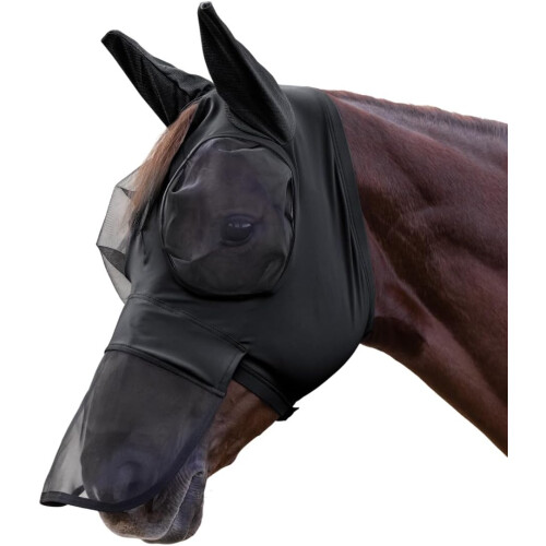 Puck Fly Mask with Nose Protection, Black, VB black VB 2
