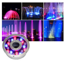 Underwater Pond Lights LED Fountain Lamp 24W AC12V IP68 Waterproof Stainless Steel Spotlight for Fountains and Landscape Illumination Green