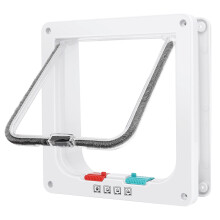 Cat Door, Security Pet Door with 4Way Lock, Weatherproof, Easy Installation (Medium)
