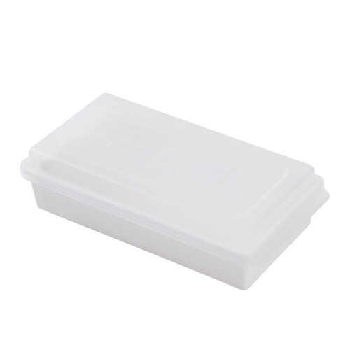 Large Rectangular Butter Dish with Lid and Cutter, Clear Durable Butter Storage Container