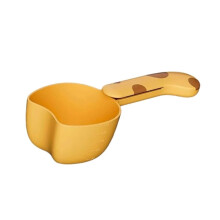 Pet Food Scoop with Bag Sealing Clip, 2 in 1 Grain and Rice Measuring Spoon for Dog and Cat Food, Yellow