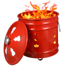 1 piece money burning barrel, tiger balm red paper money burner, red paper burning bucket