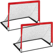 Football Goal Net Hockey Net Foldable Training Equipment for Children Red