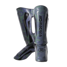 Shin Guards Muay Thai Pads, Lightweight Adjustable Leather with Instep Protection Green