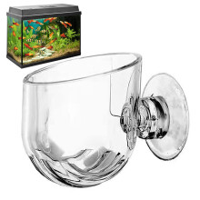 Aquarium Plant Holder with Suction Cup, Clear Acrylic Oval Planter for Fish Tank Decoration