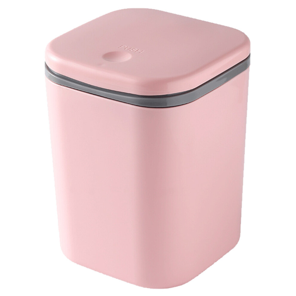 Stylish Desktop Garbage Can, Convenient Mini Tiny Trash Can For Multiuse Small Space, Featuring Push Button Lid And Durable Plastic, Perfect For Makeu 9074015739843