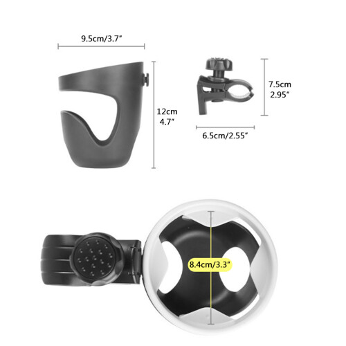 Easy-Clean Detachable Cup for Quick Hygiene, Universal Stroller Cup Holder, Secure & Stable Bottle Support for Various Strollers, 360 Rotatable 1