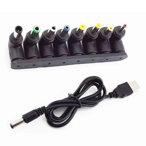 DC5V 5.5x2.1mm Power Cable with 8-Elbow 8 piece set US 2