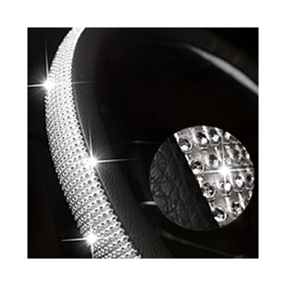 Elegant Steering Wheel Cover, Sparkling Diamonds With Heavy Duty Pu Leather, Universal Fit For Most Vehicles - Add Glamour To Your Driving Experience 9048212429050