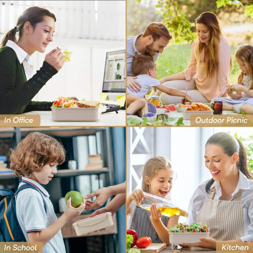 Bento Box Χακί, Ανθεκτικό και Ασφαλές, Εγκεκριμένο από τον FDA, Χωρίς BPA, Χωρίς Pvc, 1