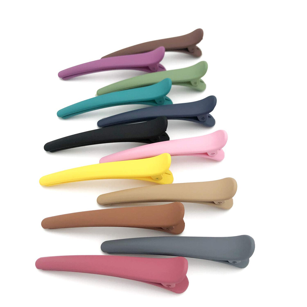 Unisex Styling Sectioning Tools, No-Crease Duck Billed Matte Hair Clips With High Elasticity Spring, Multicolor Alligator Clips For Professional Salon