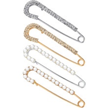 Broches de perlas sintéticas, material de alta calidad para imperdibles resistentes con adornos de perlas.