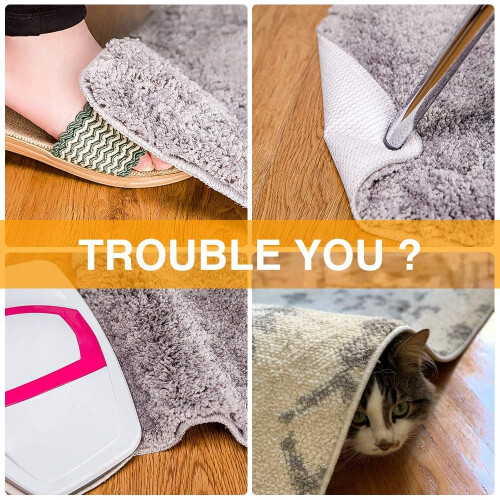 Ταινία χαλιού Vacuum Tech Under Rug, αντιολισθητική λαβή για ξύλινα δάπεδα, πλενόμενο και 2