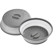 Couvercle de micro-ondes pliable favorisant l'hygiène, en silicone et plastique, protection anti-éclaboussures pour micro-ondes, design compact,