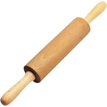 Rolo de massa com design fácil de usar e alças, garantia vitalícia, madeira maciça de lei, cabo liso e confortável para trabalhar massas,