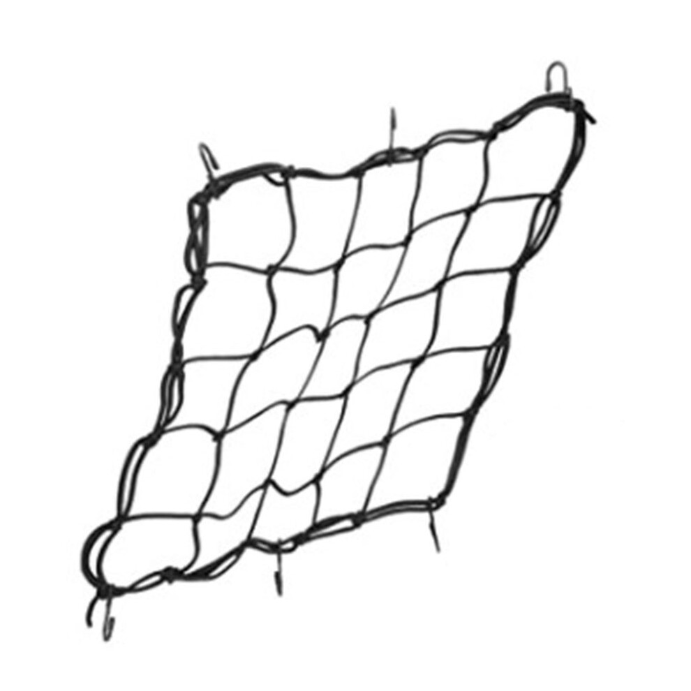 Cargo Net For Motorcycle Bike, Small Meshes In Latex Bungee Cargo Net Ensure Maximum Cargo Security, 40X40cm Rubber Net With Adjustable Hooks For Atv 9048212427179