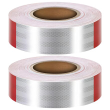Reflective Safety Tape Red and White 5cm x 30m Waterproof Visibility Adhesive for Trucks and Trailers