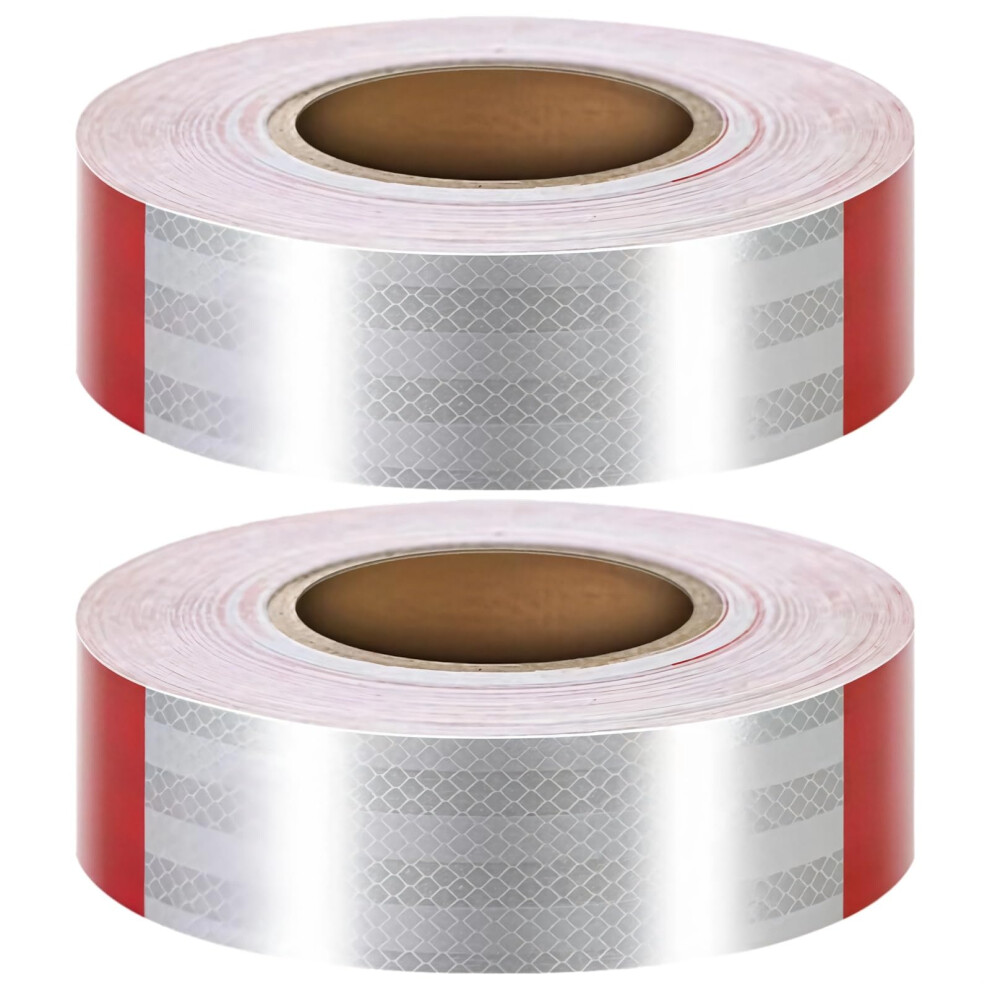 Reflective Safety Tape And 5Cm X 30M Waterproof Visibility Adhesive For Trucks And Trailers Red/White 9189345077128