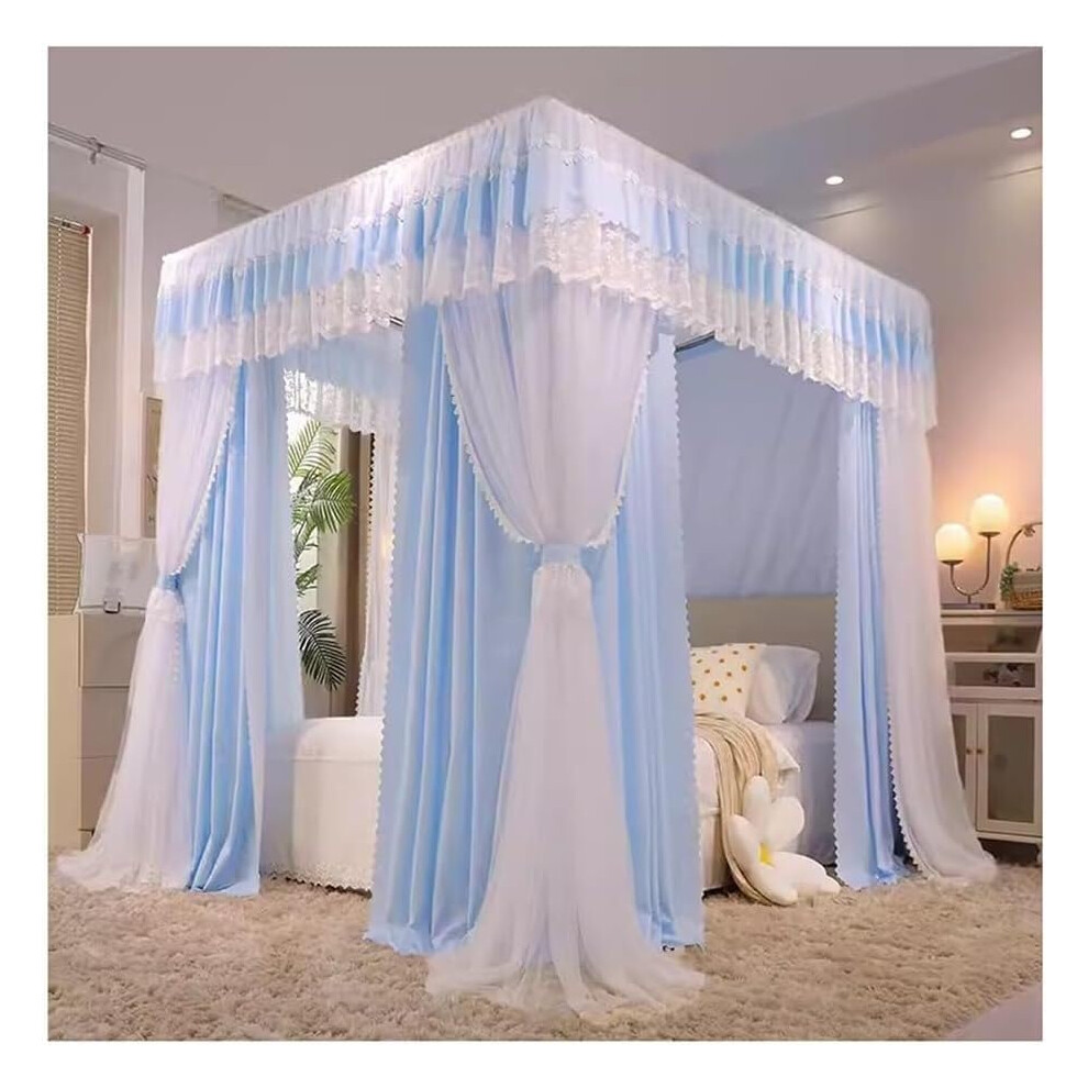 Canopy, mosquito net, decorative bed curtain for girls princess bedroom (BlueB, 150X200cm)