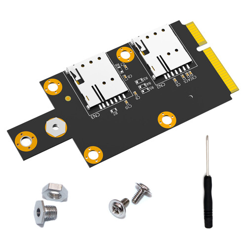 Mini M.2 Key B to PCIE Adapter for 3G/4G/5G Module with Double