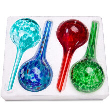 Plant watering globes, 4 pieces, decorative garden glass watering bulbs, automatic feeding system for indoor and outdoor use, colorful.