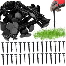 Weed membrane pegs, 10.2 cm, weed control, membrane pegs with barbs, plastic ground pegs for planting, gardening, 150 pieces.