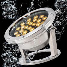 Waterproof Underwater Light Submersible LED Fountain Light, IP68 Stainless Steel Spotlight, for Pool, Fountain, Pond (Yellow) 36W